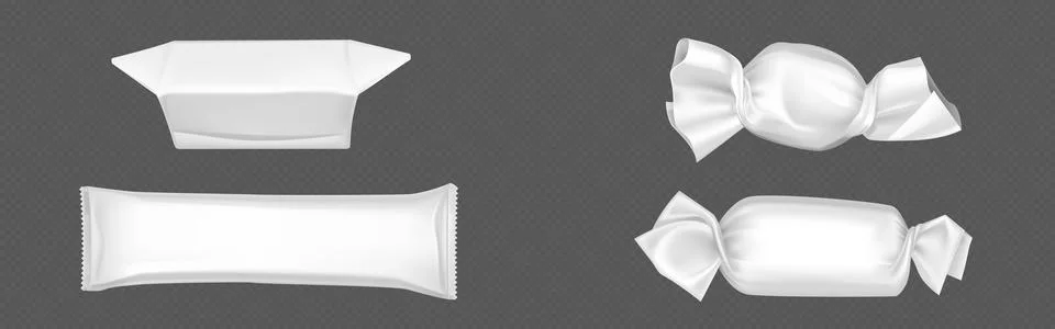 Chocolate candy wrapper mockup. 3d blank pack Stock Illustration