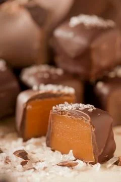 Chocolate caramel candy Stock Photos