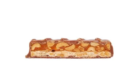 Chocolate caramel nuts Stock Photos