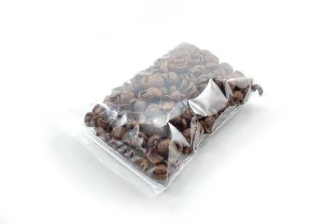 Chocolate cereal for breakfast packaged in plastic Stock Photos