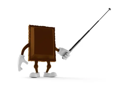 Chocolate character with pointer stick Stock Illustration