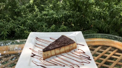 Chocolate cheesecake. Stock Footage 93306783