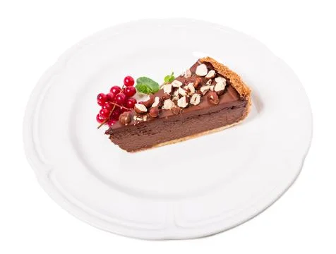 Chocolate cheesecake with hazelnuts. Stock Photos