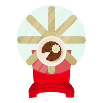 Chocolate cheesecake icon isometric vector. Chocolate cake on round glass table Stock Illustration