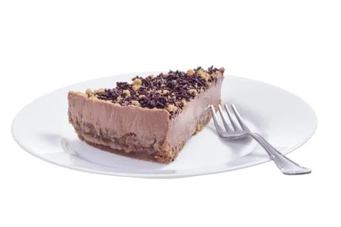 Chocolate cheesecake plate Stock Photos