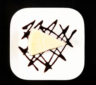 Chocolate cheesecake on a plate. Stock Photos