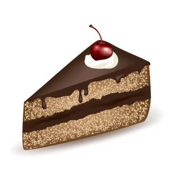 Chocolate Cherry Cake Illustrazione stock