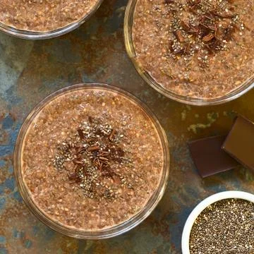 Chocolate Chia Pudding Stock Photos