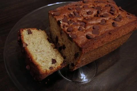 Chocolate chip banana bread Stock Photos