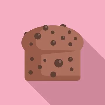 Chocolate chip bread loaf baking on pink background Stock Illustration