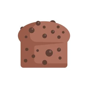 Chocolate chip bread loaf being isolated on white background Stock Illustration