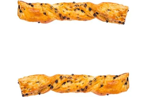 Chocolate chip bread on white background Stock Photos