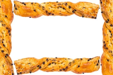 Chocolate chip bread on white background Stock Photos