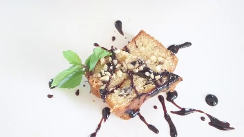 Chocolate chip cake biscuits on the table Stock Footage 89929622