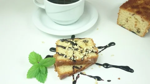 Chocolate chip cake biscuits on the table Stock Footage 89996722