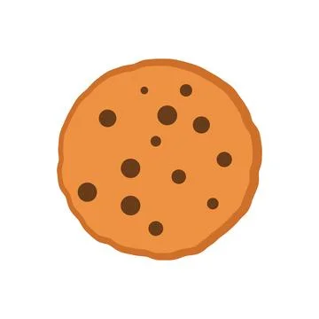 Chocolate chip cookie biscuit icon in flat style. Sweet dessert vector illu.. Stock Illustration