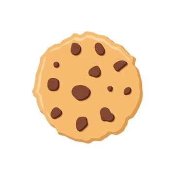 Chocolate chip cookie biscuit icon in flat style. Sweet dessert vector illu.. Stock Illustration