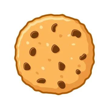 Chocolate chip cookie biscuit icon in flat style. Sweet dessert vector illu.. Stock Illustration