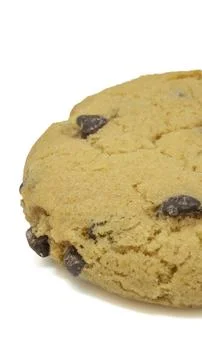 Chocolate Chip Cookie Close Up on White Background 写真素材