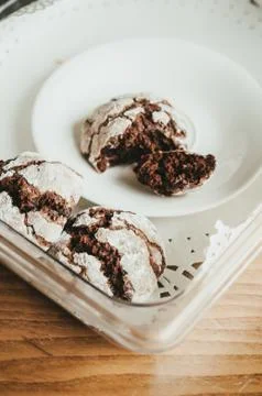 Chocolate chip cookie with cracks Stock Photos