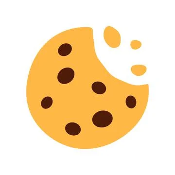 Chocolate chip cookie with crumb flat icon Stock Illustration