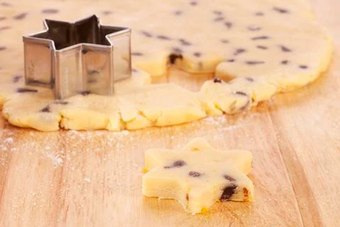 Chocolate chip cookie dough Stock Photos