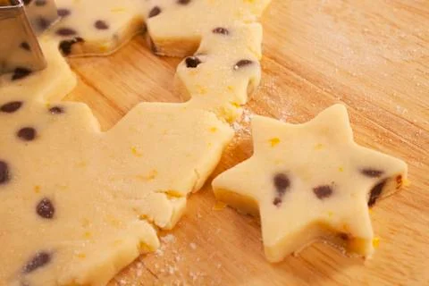 Chocolate chip cookie dough Stock Photos