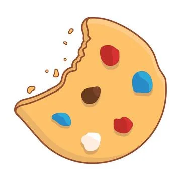 Chocolate chip cookie filled with candy chips Stock Illustration