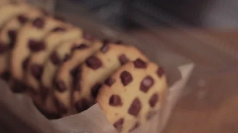 Chocolate chip cookie isolated in packaging 스톡 동영상 57359737