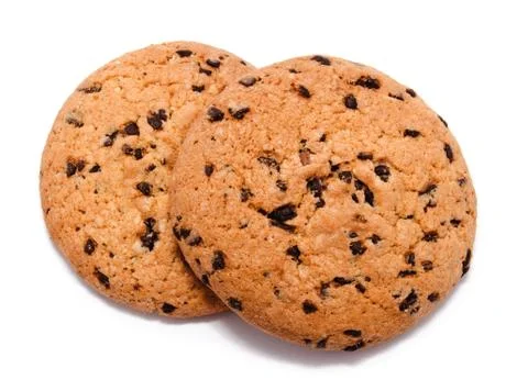 Chocolate chip cookie isolated Stock Photos