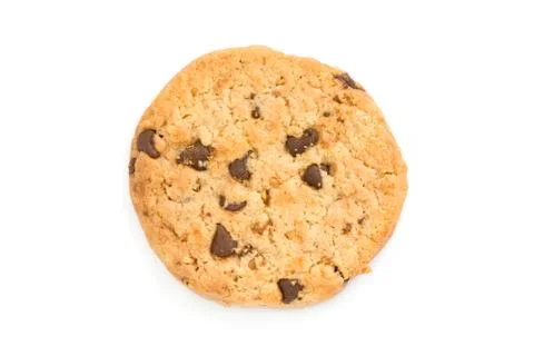 Chocolate chip cookie isolated on white background. Stock Photos