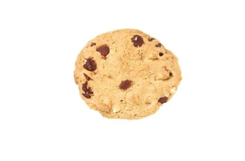 Chocolate chip cookie isolated on white Stock Photos