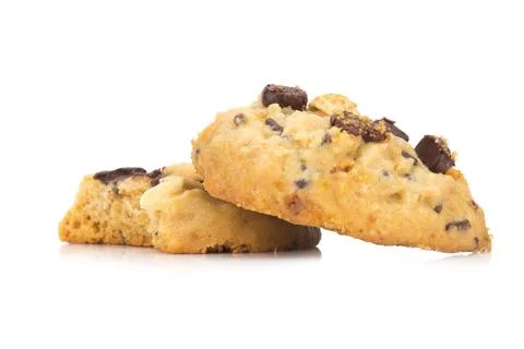 Chocolate chip cookie isolated on white background Fotos de archivo
