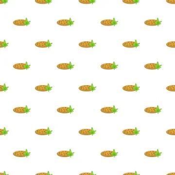 Chocolate chip cookie with marijuana leaf pattern Stock Illustration