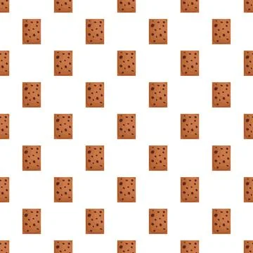 Chocolate chip cookie pattern background for snack or dessert Stockillustratie