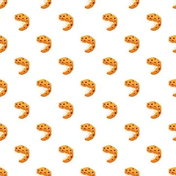 Chocolate chip cookie pattern with tasty bites Stockillustratie