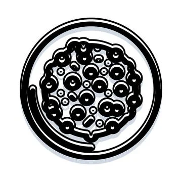 Chocolate chip cookie on plate icon design Stock Illustration
