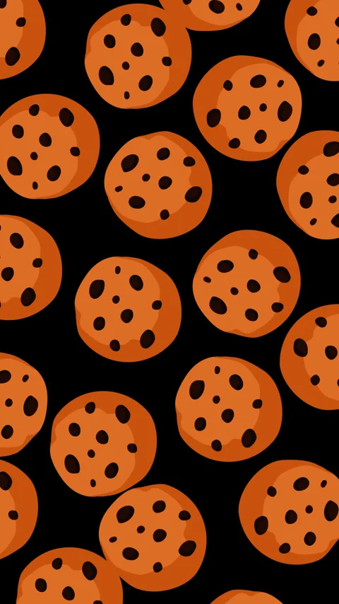Chocolate Chip Cookie Seamless Pattern Animated Motion Graphic Background Stock Footage 345488447
