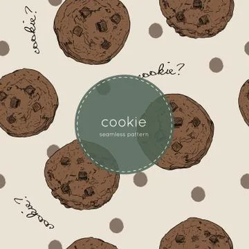 Chocolate chip cookie., seamless pattern vector. Stock Illustration