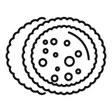 Chocolate chip cookie stack line icon representing dessert and bakery Stock Illustration