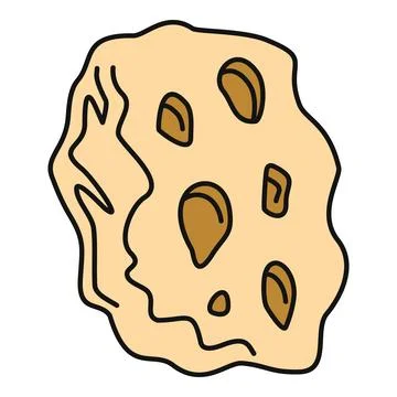 Chocolate chip cookie vector doodle drawing sweet baked treat Stock Illustration