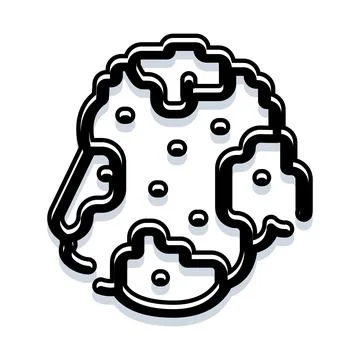 Chocolate chip cookie vector icon with outline style Stock Illustration