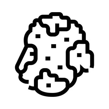 Chocolate chip cookie vector outline icon representing dessert snack Illustrazione stock