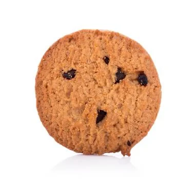 Chocolate chip cookie on white background 스톡 사진
