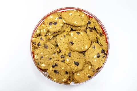 Chocolate chip cookie on white Stock-Fotos
