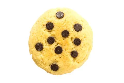 Chocolate chip cookie on white Foto stock
