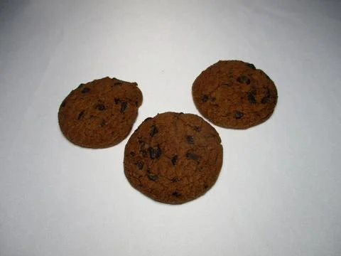 Chocolate chip cookie on white 写真素材