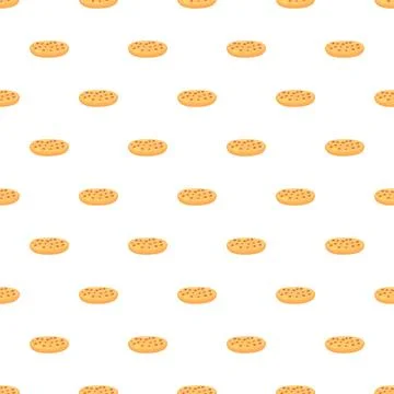 Chocolate chip cookies creating seamless food pattern background イラスト素材