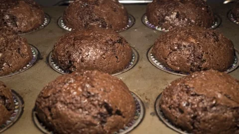 Chocolate chip cookies dough timelapse muffin cookies homemade in oven timelapse Stock-Footage 336576967