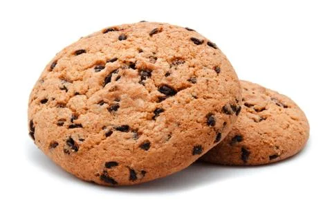 Chocolate chip cookies isolated Stock Photos